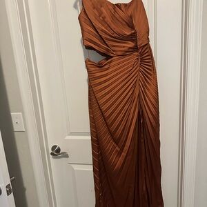 Abercrombie & Fitch One Shoulder Rust Dress